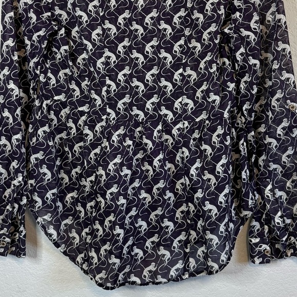 Anthropologie MAEVE Purple Monkey Blouse Shirt Top Pintucked Pleated Button Frnt - Picture 9 of 13